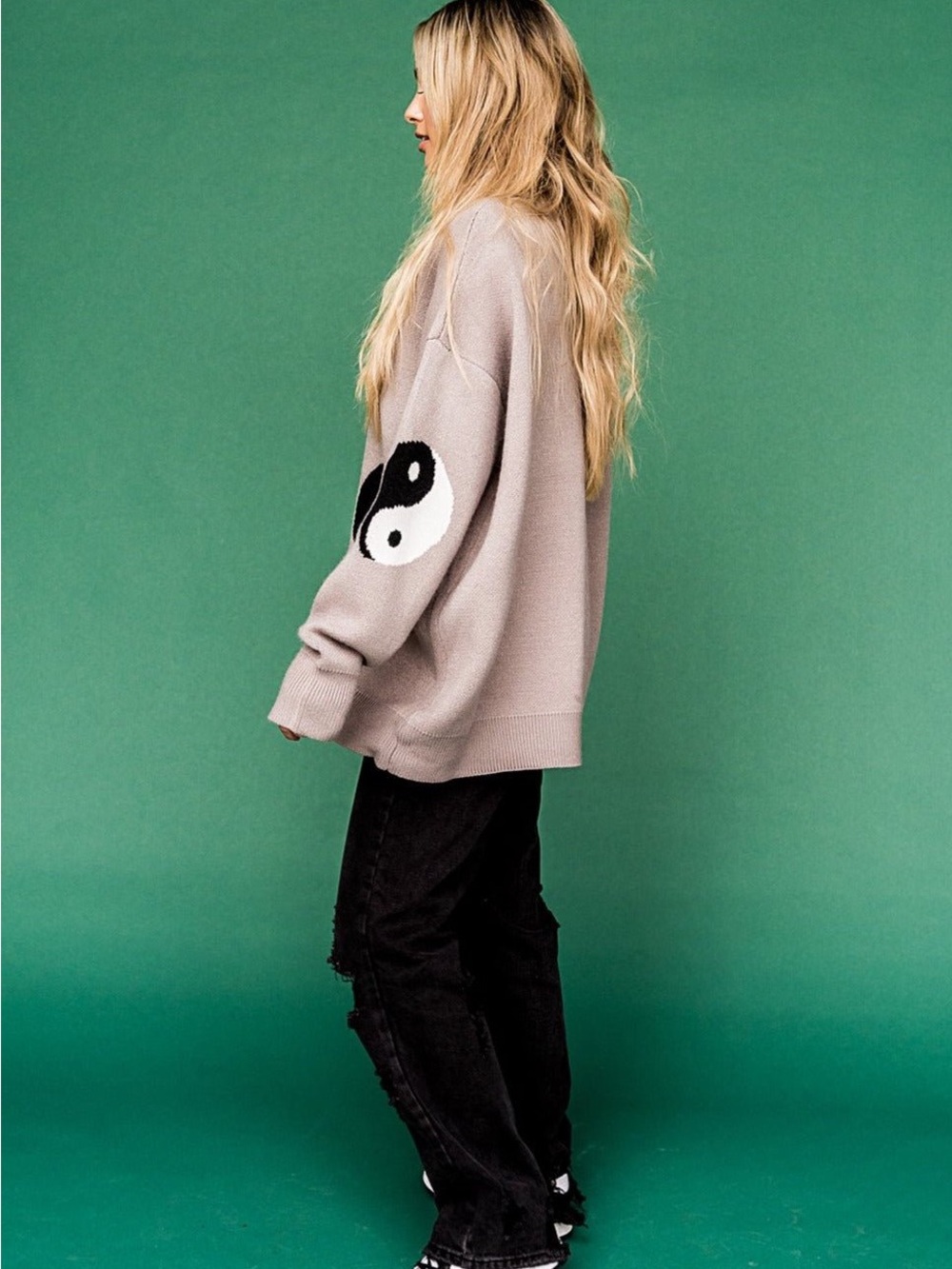Dressed in LALA Karma Queen Yin and Yang Knit Sweater - Picture 6 of 12